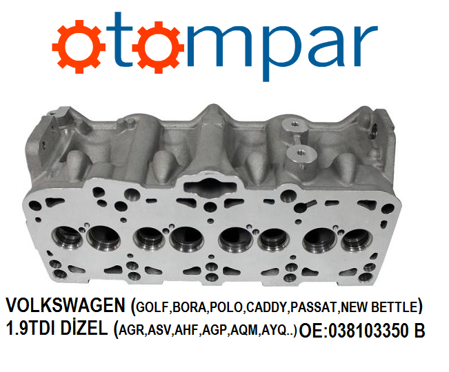 Volkswagen Jetta/Golf/Bora/Caddy/Passat 1.9 TDI  Cylinder Head 038103351B/E